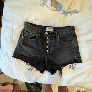 AGOLDE BLACK DENIM - PARKER SHORTS
